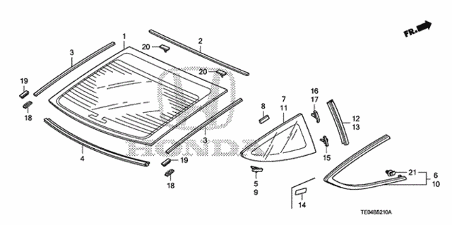 Rear Windshield - Quarter Glass for 2010 Honda Accord #0
