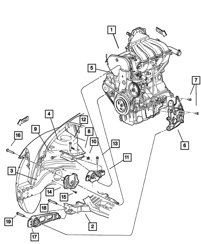 6101864 - Engine Mounting: Hex Head Screw And Washer for Mopar Image