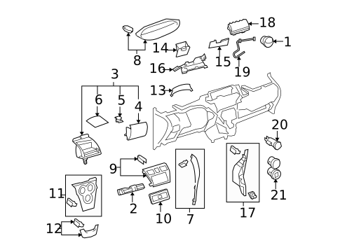 Instrument Panel Components for 2010 Toyota Yaris #0
