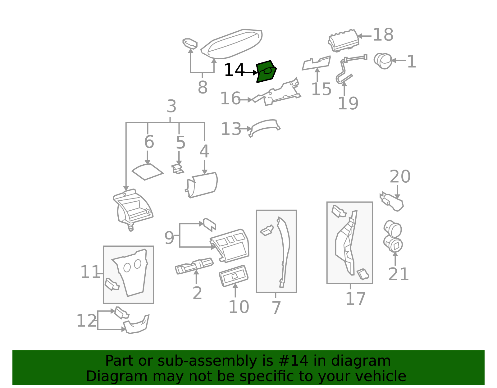 Genuine Toyota Box part# 55441-52120-E0 for 2007-2012 Toyota Yaris