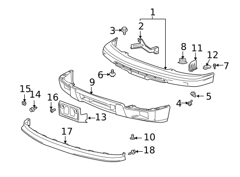 Bumper & Components - Front for 2006 Isuzu i-350 #0