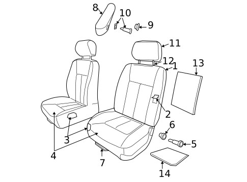 Front Seat Components for 2007 Dodge Dakota #0