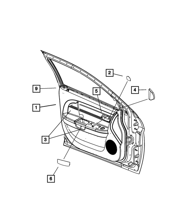 5KY781X9AA - : Front Door Trim Panel, Right for Mopar Image