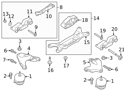 Engine & Trans Mounting for 2018 Ford Mustang #0