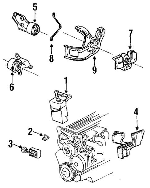 Engine Mounting for 1994 Chevrolet Beretta #0
