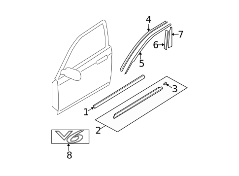 Exterior Trim - Front Door for 2005 Mazda 6 #0