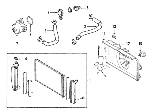 Radiator & Components for 2003 Toyota Matrix #1