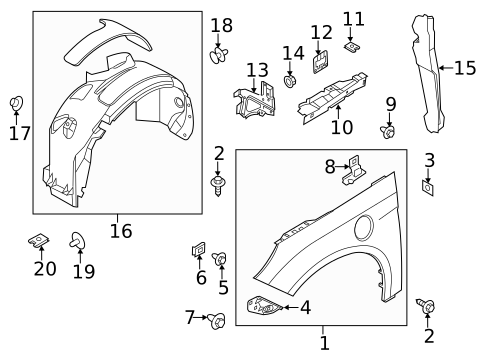 Structural Components & Rails for 2017 Ford Focus #2