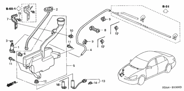 Windshield Washer (1) for 2004 Honda Accord #0