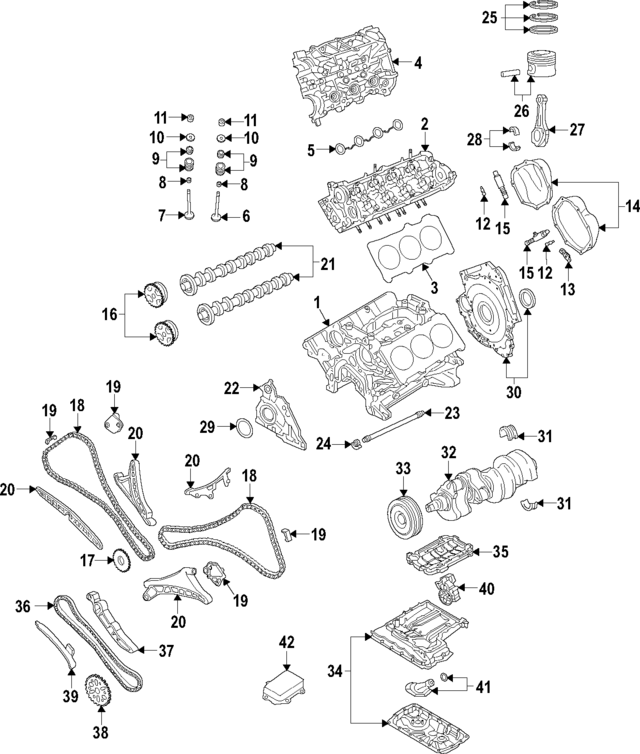 6M103011FS - Engine: Cylinder Block for Audi Image