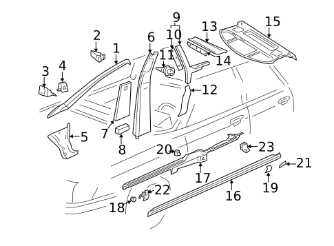 Interior Trim - Pillars for 1994 Audi 90 #0