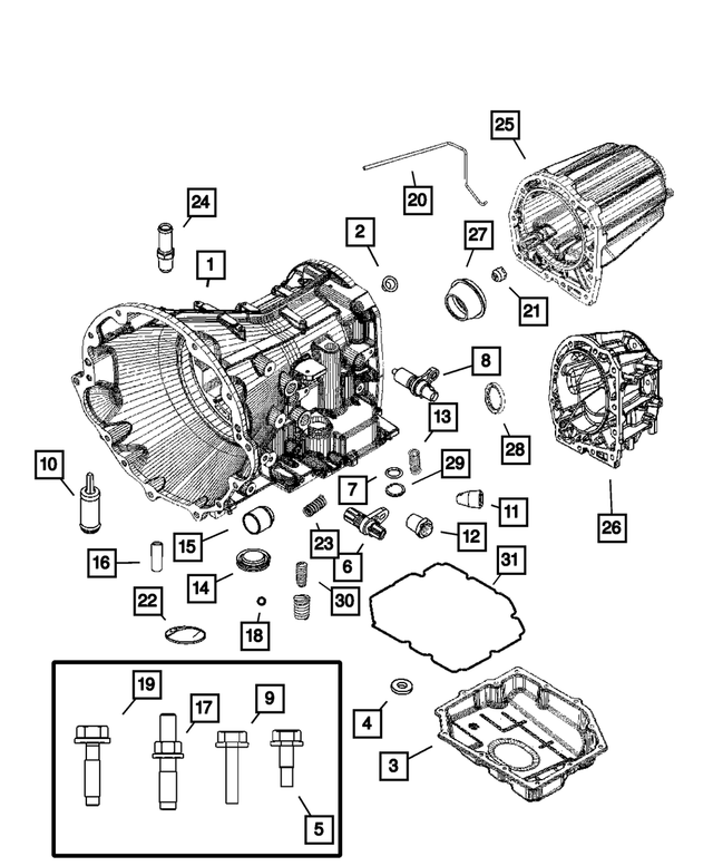 5101881AA - Automatic Transaxle 4 Speed: Transmission Case for Mopar Image