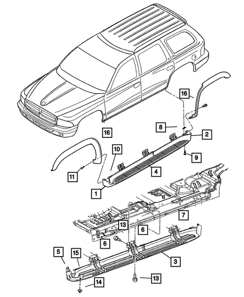 Moldings and Ornamentation for 2002 Dodge Durango #1