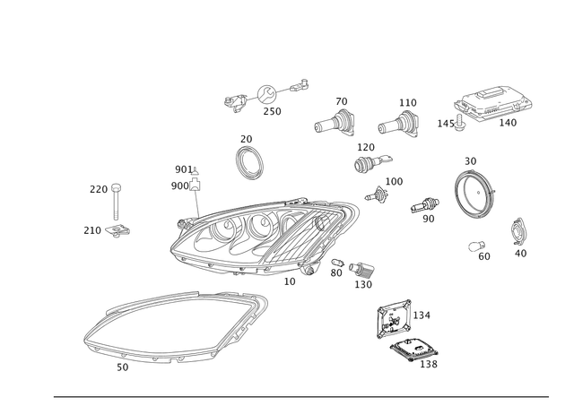 221820553964 - Electrical System: Lamp Unit for Mercedes-Benz Image image