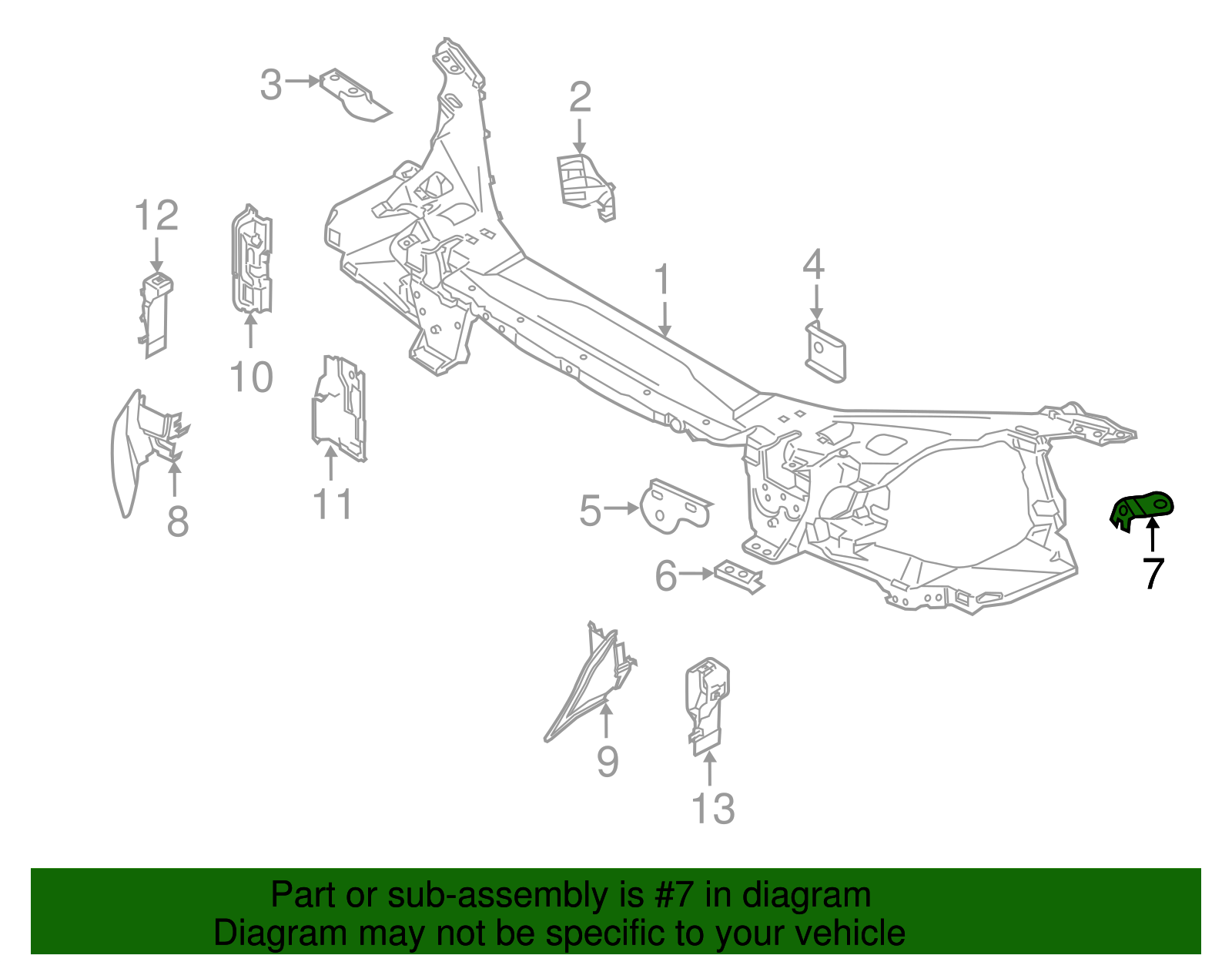 2014-2018 Volvo Radiator Support Bracket 31349724