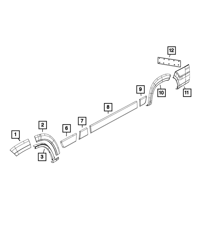 5LP22LAHAB - Exterior Ornamentation: Door Outside Molding, Right for Ram: ProMaster 1500, ProMaster 2500, ProMaster 3500 Image
