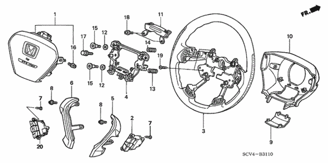 Steering Wheel (SRS) for 2005 Honda Element #0