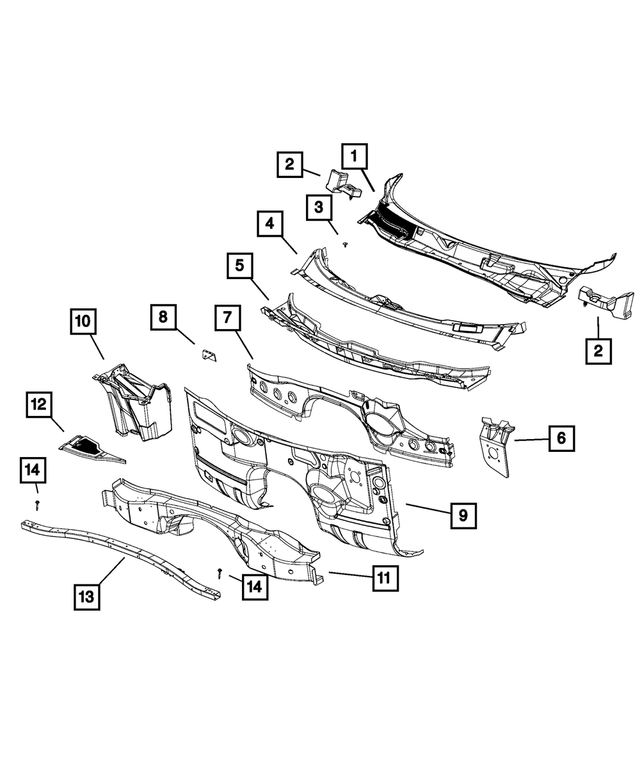 5112745AA - Body Sheet Metal Except Doors: Dash Panel for Mopar Image