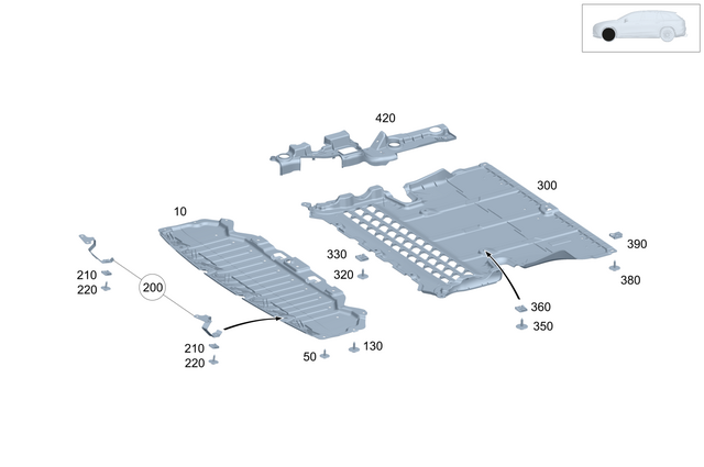 2965200800 - Engine Compartment Lining/Air Intake: Engine Compartment Cover for Mercedes-Benz Image image
