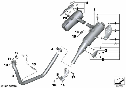 Exhaust System Parts with Mounts for 2005 BMW-Motorrad F 650 GS #0
