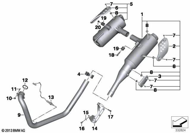 18122343583 - Exhaust System: Covering Left -  for BMW-Motorrad Image