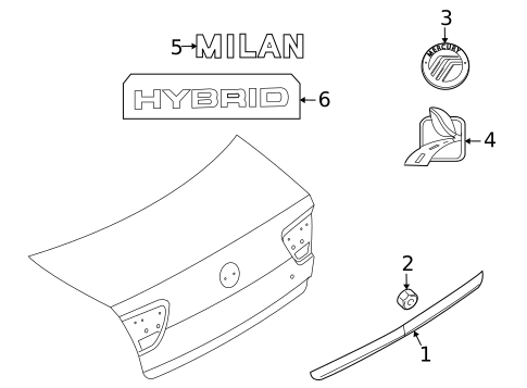 Exterior Trim - Trunk for 2010 Mercury Milan #0