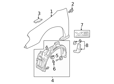 Exterior Trim - Fender for 2003 Mitsubishi Eclipse #0