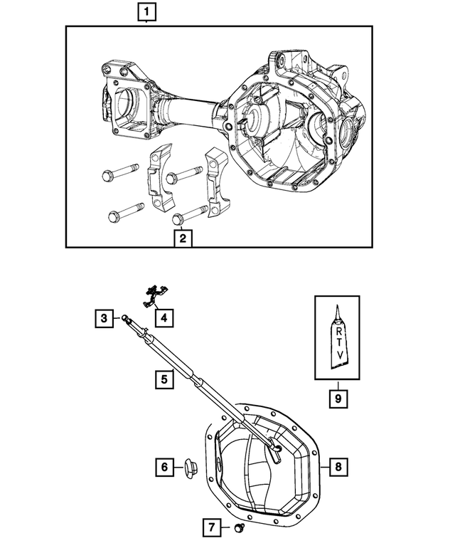 HFV00516AB - Front Axle; Corporate 205 MM Heavy Duty; Differential and Drive Line: Fuel And Vapor Hose for Mopar Image