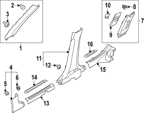 Interior Trim - Pillars for 2025 Kia Niro EV #0