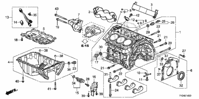 Cylinder Block - Oil Pan for 2016 Acura RLX #0