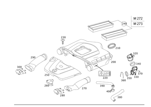 Air Intake, Gasoline Vehicles for 2008 Mercedes-Benz CLK550 #0