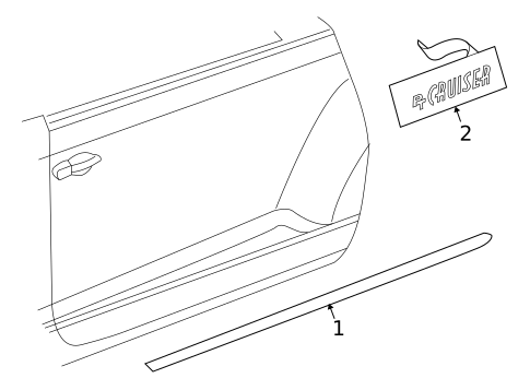 Exterior Trim - Front Door for 2007 Chrysler PT Cruiser #1