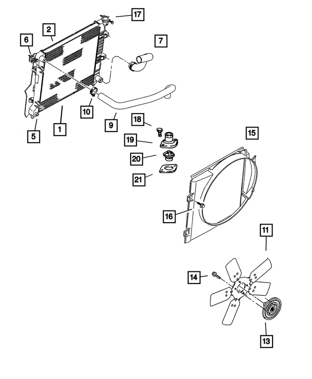 5015421AA - Cooling: Radiator Isolator, Upper for Mopar Image