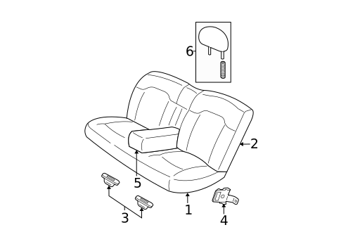 Rear Seat Components for 2003 Chrysler Sebring #0