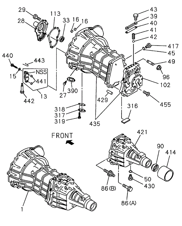 MT Transmission Assy. - Case (4x2) for 2002 Honda Passport #0