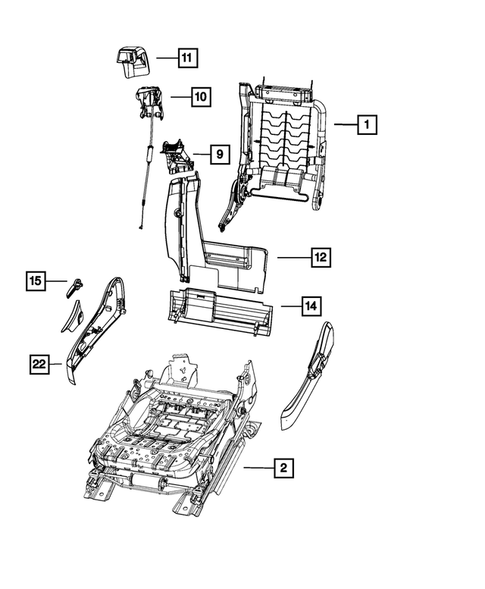 Front Seats - Adjusters, Recliners, Shields and Risers for 2014 Chrysler 200 #2