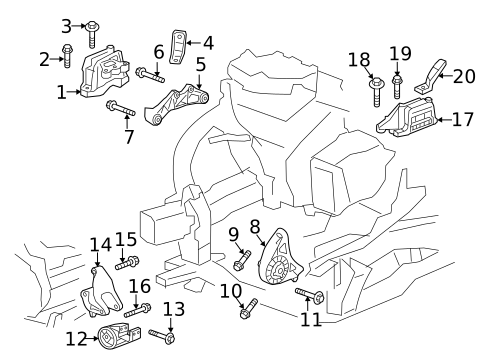 Engine & Trans Mounting for 2024 Chevrolet Traverse Limited #2