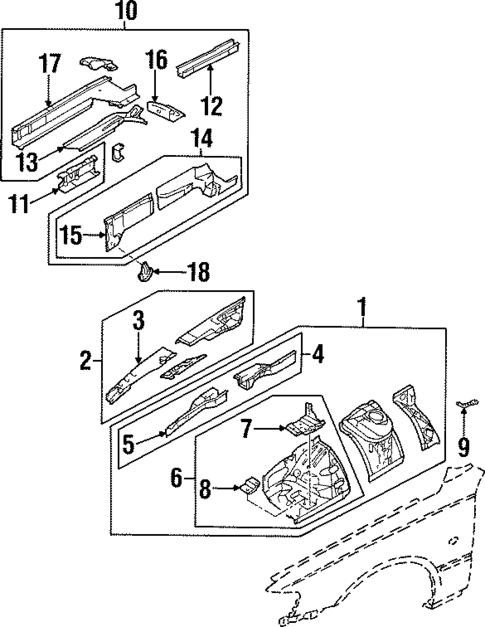 Structural Components & Rails for 1998 INFINITI Q45 #0