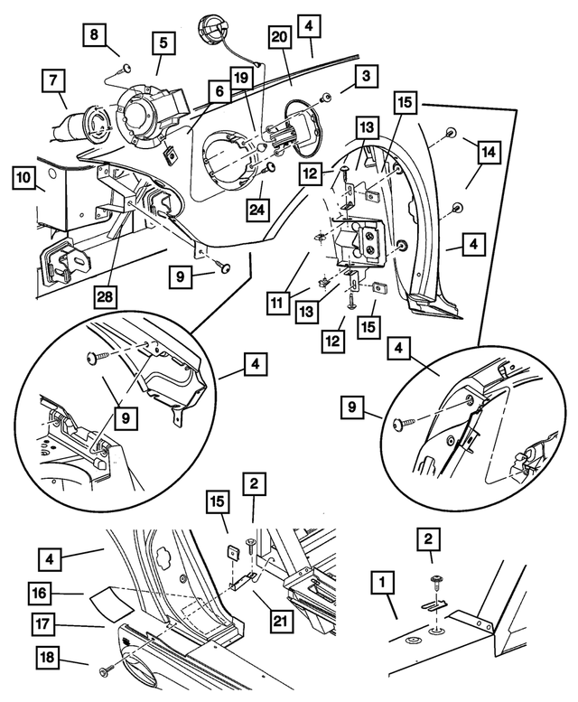 1BY71TZZAE - Body Sheet Metal Except Doors: Quarter Panel, Left for Mopar Image