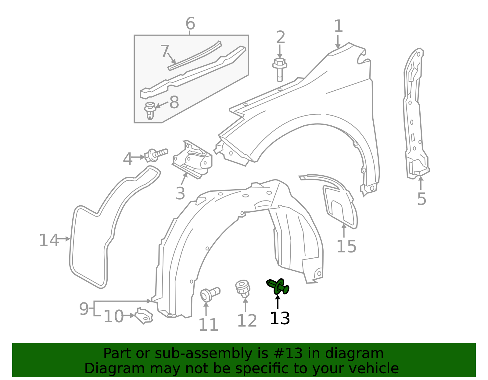 2001-2012 Toyota Fender Liner Clip 90467-09166 | Longo Toyota Parts