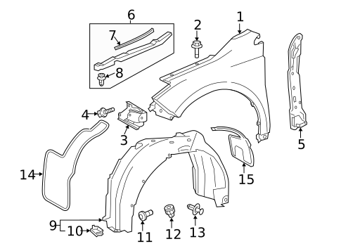 Fender & Components for 2016 Toyota Avalon #0