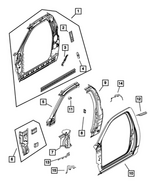 55112440AA - Body Sheet Metal Except Doors: A Pillar Baffle, Left for Mopar Image