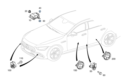 Belt Locking Retractor, Airbag and Sidebag for 2021 Mercedes-Benz AMG GT 63 #0