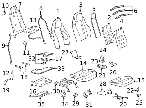Passenger Seat Components for 2007 Chevrolet Corvette #0