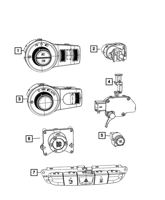68156030AC - : Headlamp Leveling Switch for Mopar Image