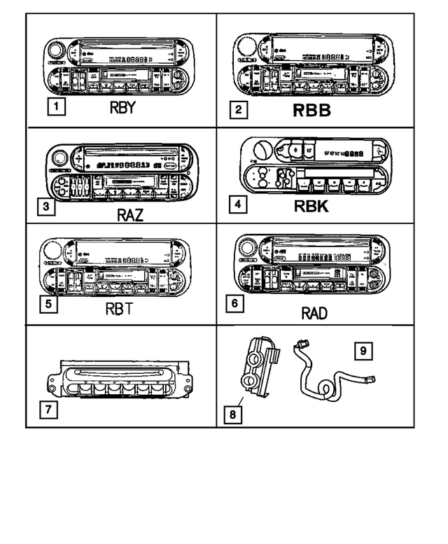 5064384AF - Instrument Panel and Radios and Consoles: Am/fm/cassette With Cd Radio for Mopar Image