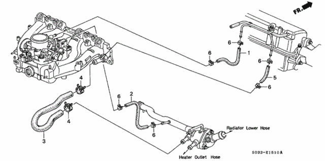 Water Hose for 1997 Honda Civic #0