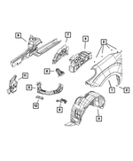 68259335AA - Body Sheet Metal Except Doors: Fender Panel, Right for Mopar Image