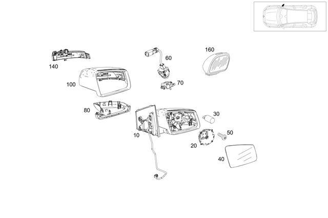 2468100621 - : Mirror Glass for Mercedes-Benz Image
