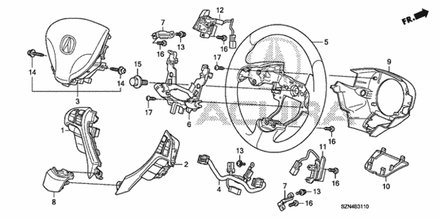 Steering Wheel (SRS) for 2011 Acura ZDX #0